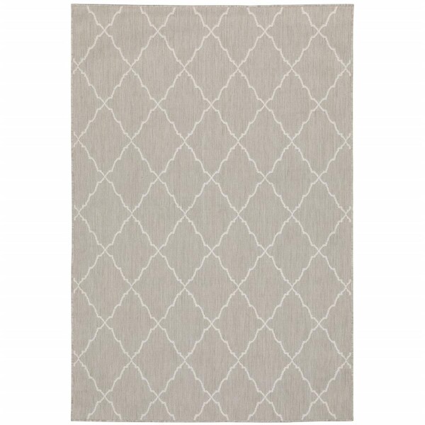 Palacedesigns 3 x 5 ft. Gray & Ivory Trellis Indoor & Outdoor Area Rug PA2627919 - main